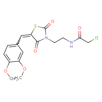 Chemical structure of 2-chloro-N-(2-{5-[(3,4-dimethoxyphenyl)methylidene]-2,4-dioxo-1,3-thiazolidin-3-yl}ethyl)acetamide - CSSB00015194224