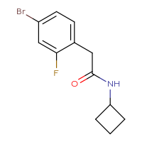 Chemical structure of 2-(4-bromo-2-fluorophenyl)-N-cyclobutylacetamide - CSSB00024399506