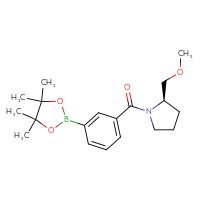 Chemical structure of (2R)-2-(methoxymethyl)-1-[3-(4,4,5,5-tetramethyl-1,3,2-dioxaborolan-2-yl)benzoyl]pyrrolidine - CSSB02229496714