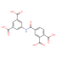 Chemical structure of 5-(3,4-dicarboxybenzamido)benzene-1,3-dicarboxylic acid - CSSB06726395407