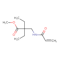 Chemical structure of methyl 2-ethyl-2-[(prop-2-enamido)methyl]butanoate - CSSB01991955189
