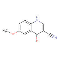 Chemical structure of 6-methoxy-4-oxo-1,4-dihydroquinoline-3-carbonitrile - CSSB00011221673