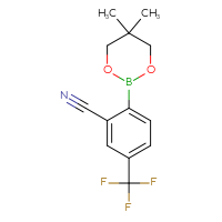 Chemical structure of 2-(5,5-dimethyl-1,3,2-dioxaborinan-2-yl)-5-(trifluoromethyl)benzonitrile - CSSB00010197234