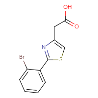 Chemical structure of 2-[2-(2-bromophenyl)-1,3-thiazol-4-yl]acetic acid - CSSB00011260878