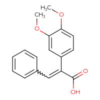 Chemical structure of 2-(3,4-dimethoxyphenyl)-3-phenylprop-2-enoic acid - CSSB02495360598