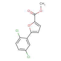 Chemical structure of methyl 5-(2,5-dichlorophenyl)furan-2-carboxylate - CSSB00102636271