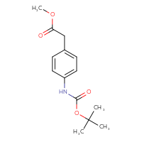 Chemical structure of methyl 2-(4-{[(tert-butoxy)carbonyl]amino}phenyl)acetate - CSSB00000044078