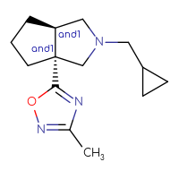Chemical structure of rac-5-[(3aR,6aR)-2-(cyclopropylmethyl)-octahydrocyclopenta[c]pyrrol-3a-yl]-3-methyl-1,2,4-oxadiazole - CSSS21426973284