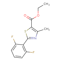 Chemical structure of ethyl 2-(2,6-difluorophenyl)-4-methyl-1,3-thiazole-5-carboxylate - CSSB00004382983