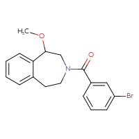 Chemical structure of 3-(3-bromobenzoyl)-1-methoxy-2,3,4,5-tetrahydro-1H-3-benzazepine - CSSB02824357874
