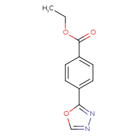 Chemical structure of ethyl 4-(1,3,4-oxadiazol-2-yl)benzoate - CSSB00011212760