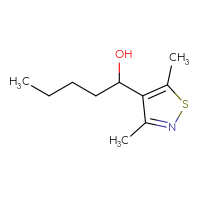 Chemical structure of 1-(3,5-dimethyl-1,2-thiazol-4-yl)pentan-1-ol - CSSB00011044742