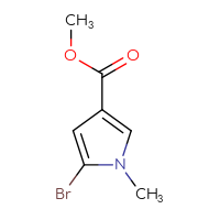 Chemical structure of methyl 5-bromo-1-methyl-1H-pyrrole-3-carboxylate - CSSB00011097973