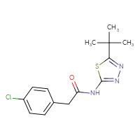 Chemical structure of N-(5-tert-butyl-1,3,4-thiadiazol-2-yl)-2-(4-chlorophenyl)acetamide - CSSB00046136761