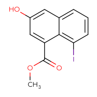 Chemical structure of methyl 3-hydroxy-8-iodonaphthalene-1-carboxylate - CSSB06368774943