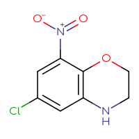 Chemical structure of 6-chloro-8-nitro-3,4-dihydro-2H-1,4-benzoxazine - CSSB00102563303