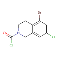 Chemical structure of 5-bromo-7-chloro-1,2,3,4-tetrahydroisoquinoline-2-carbonyl chloride - CSSB14959847391