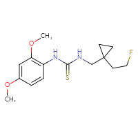 Chemical structure of 1-(2,4-dimethoxyphenyl)-3-{[1-(2-fluoroethyl)cyclopropyl]methyl}thiourea - CSSB21432509469
