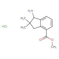 Chemical structure of methyl 1-amino-2,2-dimethyl-2,3-dihydro-1H-indene-4-carboxylate hydrochloride - CSSB20577861325