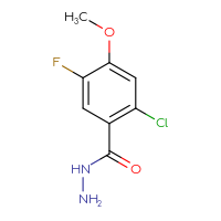 Chemical structure of 2-chloro-5-fluoro-4-methoxybenzohydrazide - CSSB00010827675