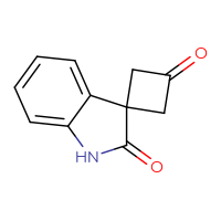 Chemical structure of 1',2'-dihydrospiro[cyclobutane-1,3'-indole]-2',3-dione - CSSB00015713637