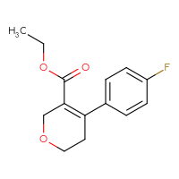 Chemical structure of ethyl 4-(4-fluorophenyl)-5,6-dihydro-2H-pyran-3-carboxylate - CSSB15070349603
