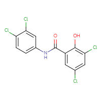 Chemical structure of 3,5-dichloro-N-(3,4-dichlorophenyl)-2-hydroxybenzamide - CSSB00000092540