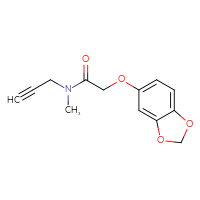 Chemical structure of 2-(2H-1,3-benzodioxol-5-yloxy)-N-methyl-N-(prop-2-yn-1-yl)acetamide - CSSB10673128948