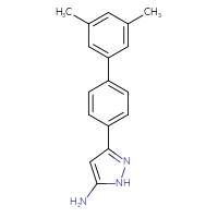 Chemical structure of 3-{3',5'-dimethyl-[1,1'-biphenyl]-4-yl}-1H-pyrazol-5-amine - CSSB06589079111