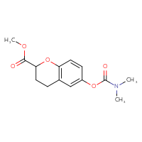 Chemical structure of methyl 6-[(dimethylcarbamoyl)oxy]-3,4-dihydro-2H-1-benzopyran-2-carboxylate - CSSB21432566017