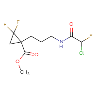 Chemical structure of methyl 1-[3-(2-chloro-2-fluoroacetamido)propyl]-2,2-difluorocyclopropane-1-carboxylate - CSSB21332055716