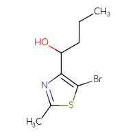 Chemical structure of 1-(5-bromo-2-methyl-1,3-thiazol-4-yl)butan-1-ol - CSSB00153779378