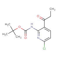 Chemical structure of tert-butyl N-(6-chloro-3-propanoylpyridin-2-yl)carbamate - CSSB00010203205