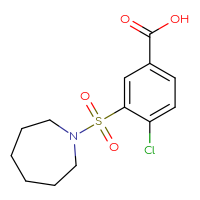 Chemical structure of 3-(azepane-1-sulfonyl)-4-chlorobenzoic acid - CSSB00000679977