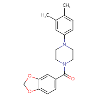 Chemical structure of 1-(2H-1,3-benzodioxole-5-carbonyl)-4-(3,4-dimethylphenyl)piperazine - CSSB00026532572