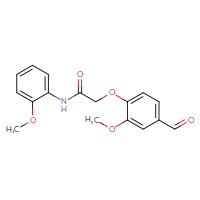 Chemical structure of 2-(4-formyl-2-methoxyphenoxy)-N-(2-methoxyphenyl)acetamide - CSSB00015197225