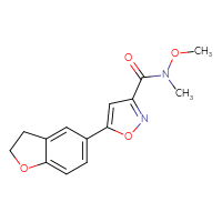 Chemical structure of 5-(2,3-dihydro-1-benzofuran-5-yl)-N-methoxy-N-methyl-1,2-oxazole-3-carboxamide - CSSB01395049540
