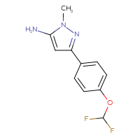 Chemical structure of 3-[4-(difluoromethoxy)phenyl]-1-methyl-1H-pyrazol-5-amine - CSSB00000537411