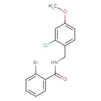Chemical structure of 2-bromo-N-[(2-chloro-4-methoxyphenyl)methyl]benzamide - CSSB06353570156