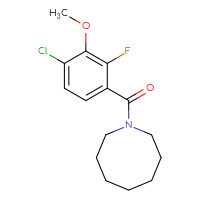 Chemical structure of 1-(4-chloro-2-fluoro-3-methoxybenzoyl)azocane - CSSB06458486357