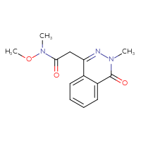 Chemical structure of N-methoxy-N-methyl-2-(3-methyl-4-oxo-3,4-dihydrophthalazin-1-yl)acetamide - CSSB00103842126