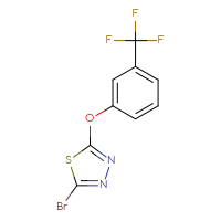 Chemical structure of 2-bromo-5-[3-(trifluoromethyl)phenoxy]-1,3,4-thiadiazole - CSSB00000708844