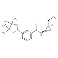 Chemical structure of rac-N-[(1R,2R)-2-ethylcyclopropyl]-3-(4,4,5,5-tetramethyl-1,3,2-dioxaborolan-2-yl)benzamide - CSSB02166475005