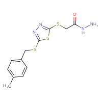 Chemical structure of 2-[(5-{[(4-methylphenyl)methyl]sulfanyl}-1,3,4-thiadiazol-2-yl)sulfanyl]acetohydrazide - CSSB00000689577