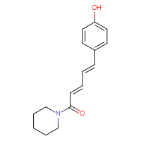 Chemical structure of (2E,4E)-5-(4-hydroxyphenyl)-1-(piperidin-1-yl)penta-2,4-dien-1-one - CSSB14948210096