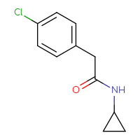 Chemical structure of 2-(4-chlorophenyl)-N-cyclopropylacetamide - CSSB00000160670