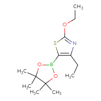 Chemical structure of 2-ethoxy-4-ethyl-5-(4,4,5,5-tetramethyl-1,3,2-dioxaborolan-2-yl)-1,3-thiazole - CSSB00011160650