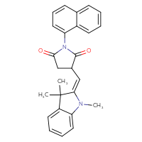 Chemical structure of 1-(naphthalen-1-yl)-3-{[(2E)-1,3,3-trimethyl-2,3-dihydro-1H-indol-2-ylidene]methyl}pyrrolidine-2,5-dione - CSSB00160326386