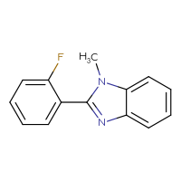 Chemical structure of 2-(2-fluorophenyl)-1-methyl-1H-1,3-benzodiazole - CSSB00103418835