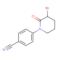 Chemical structure of 4-(3-bromo-2-oxopiperidin-1-yl)benzonitrile - CSSB00000698057